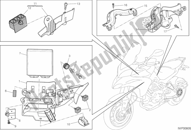All parts for the Engine Control Unit of the Ducati Multistrada 1200 S Touring 2013